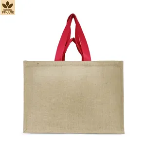 กระเป๋าช้อปปิ้งผ้ากระสอบเคลือบขนาดใหญ่ 49x35x23 ซม. หูหิ้วคู่ รับทำโลโก้ ขายส่งจำนวนมาก ผู้ผลิต OEM ODM ผู้ส่งออก - Product Image 6