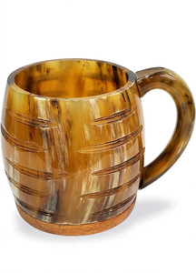 Jarra de Cuerno Hecha a Mano con Diseño de Barco Vikingo, Cuerno de Búfalo Natural, Acabado Antiguo, Taza Rústica Medieval para Beber - Product Image 5