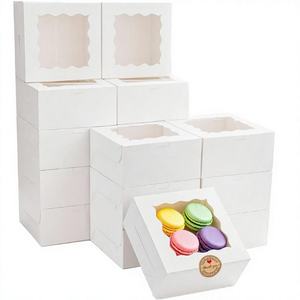 Dessert <b>Small</b> <b>Boxes</b> Kailiou Rigid Rectangle Cake 4x4x2.5 Inch Paper Box Food Grade Packaging Recycled Materials for Takeaway - Product Image 1