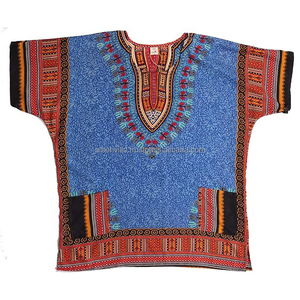 เสื้อดาชิกิพิมพ์ลายแบบดั้งเดิมเสื้อพับได้สไตล์ชนเผ่าเสื้อผ้าแฟชั่นสำหรับผู้ชายผลิตในอินเดีย - Product Image 1