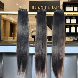 Cabello virgen alineado con cutícula 100%, venta al por mayor, cabello natural sin enredos, mechones rectos negros, extensiones de cabello humano indio - Product Image 5