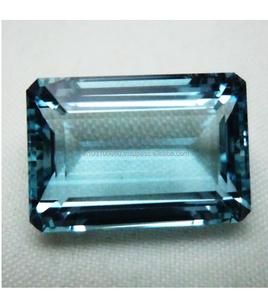 Piedra preciosa rectangular preciosa aguamarina azul de gran tamaño 3A + CALIDAD Santa Maria Natural 6x4mm Uso de joyería al costo más bajo - Product Image 1