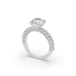 Bague solitaire de fiançailles en or 10KT 14KT avec diamant de laboratoire rond brillant de 3,06 carats, design unique et léger - Product Image 6
