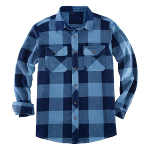 Chemise décontractée en flanelle unie pour homme, coupe ajustée, grande taille, séchage rapide, respirante, en coton écologique, anti-plis, style vintage, collection printemps - Product Image 2