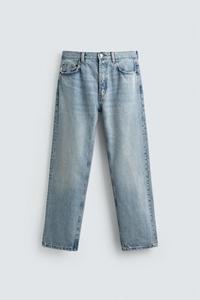 Jean en denim délavé pour homme, coupe large, taille mi-haute, décontracté, gris uni - Product Image 4