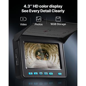 98 Ft/30m Self-Leveling Drain Inspection <b>Camera</b> 4.3\" 1080P HD Screen IP68 Waterproof Snake Plumbing <b>Mini</b> <b>Camera</b> Sewer <b>Camera</b> - Product Image 3