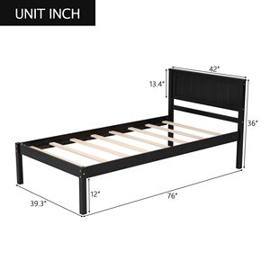 Letto a piattaforma doppio Espresso con testiera e supporto a doghe in legno, non necessita di rete a molle (Vecchio SKU WF191418AAP) - Product Image 3