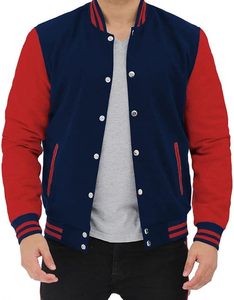 เสื้อแจ็คเก็ตวาร์ซิตี้แบบ Letterman สำหรับผู้ชาย แจ็คเก็ตบอมเบอร์แบบกำหนดเองสำหรับโรงเรียนและวิทยาลัย พร้อมผ้าคุณภาพพรีเมียมและขอบถักแบบริบ - Product Image 3