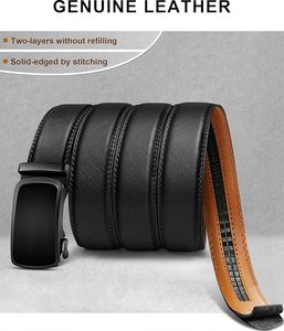 Ceintures en cuir véritable de haute qualité avec boucle à cliquet pour hommes, nouveau design personnalisé, élégantes, OEM, prix de gros, logo personnalisé - Product Image 3