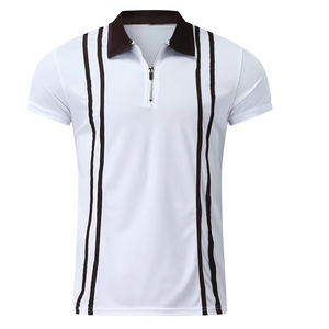 Polo de Hombre, Corte Ajustado, con Cierre, Transpirable, para Verano, de Alta Calidad, Informal, con Logotipo Personalizado, Mezcla de Algodón y Poliéster - Product Image 2