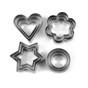 12 Pcs Stainless Steel Cookie Biscuit Cutter <b>Set</b> <b>Baking</b> Molds Round Shape Pastry Cutters Kitchen <b>Baking</b> Tools Reusable - Product Image 2