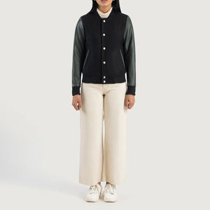 Top Trending Custom Women Varsity <b>Jacket</b> <b>Long</b> <b>Leather</b> Sleeve Breathable Wool Winter Wholesale Crop <b>Jackets</b> - Product Image 2