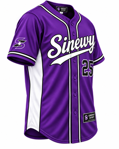 Camiseta de béisbol deportiva Sinewy para hombre, color morado y blanco, 25, que absorbe la humedad, manga corta, corte regular, para todas las estaciones, con estampado del nombre del equipo - Product Image 3