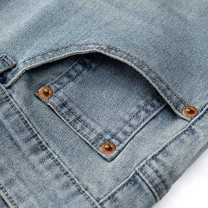 Jeans personnalisés pour hommes – Pantalons droits en denim élégants pour hommes – Jeans streetwear blancs délavés coupe slim extensibles - Product Image 4