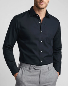 Custom Wholesale High Quality <b>Silk</b> Solid Color Long Sleeve <b>Mens</b> Slim Fit Business Casual Formal Dress <b>Shirts</b> Factory Direct OEM - Product Image 2
