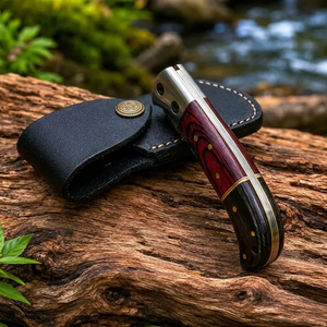 Cuchillo de Bolsillo Plegable de Acero Damasco y Cobre al Mejor Precio al por Mayor, con Bloqueo Interno, Mango de Madera, Personalizable OEM, 100% de Alta Calidad - Product Image 5