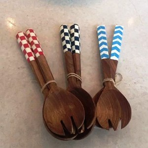 Juego de 2 Servidores de Ensalada de Madera de Acacia Natural, Herramientas de Ensalada Hechas a Mano, Ecológicas y de Lujo para Uso en la Cocina del Hogar - Product Image 2