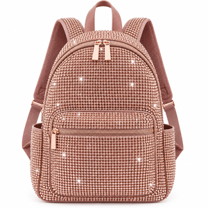Mochila Personalizada con Pedrería – Mochila Escolar de Lujo con Cristales Brillantes y Cierre de Cremallera - Product Image 1