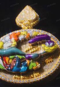 Pendentif personnalisé Iced Road Runner : Argent sterling 925 Moissanite Dessin animé - Product Image 2