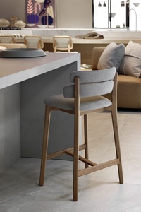 Modern Solid Wood Bar Chair Upholstered Counter <b>Stool</b> Contemporary Wooden Bar <b>Stool</b> Cafe Restaurant Furniture - Product Image 6