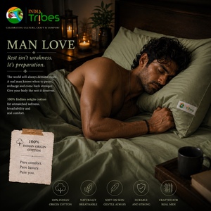 Luxury ManLove Cotton Bedsheet <b>Set</b> Solid Green Bed Linen with Pillow Covers for Bedroom Hotel Home - Product Image 5