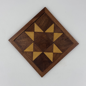 Ensemble de puzzles Tangram en bois faits à la main |   Casse-tête triangulaire en bois de rose indien |   Jeu éducatif IQ pour enfants et adultes - Product Image 2