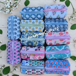Bohemian Embroidered Cotton Cosmetic Bags With Zipper Closure Portable <b>Makeup</b> Organizers Small Capacity Toiletry Bag - Product Image 4