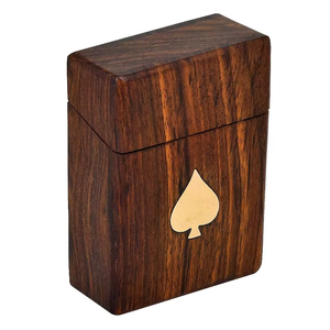 Boîte à cartes de poker en bois, étui de rangement haut de gamme, porte-cartes de poker en bois massif, poli, écologique, style vintage - Product Image 4