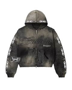Sweat à capuche unisexe surdimensionné personnalisé avec fermeture éclair, en polaire épaisse pour l'hiver, style streetwear décontracté, fournisseur en gros OEM ODM - Product Image 5