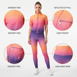 <b>Women's</b> Nylon Windbreaker Tracksuit Wholesale Custom OEM Zip Up <b>Jacket</b> Pants Set Sportswear <b>Running</b> Jogging Training Lightweight - Product Image 6