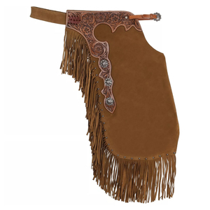 Chaps d'équitation en cuir de vachette de qualité supérieure pour cavaliers, style western cowboy, longueur intégrale, ajustement personnalisé, fabricant en gros - Product Image 1