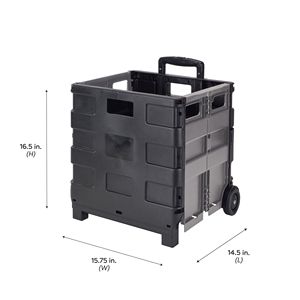 Carrello Pieghevole Multiuso Nero 42x37x40 cm - XL per Casa, Garage, Soggiorno, Cucina e Viaggi - Product Image 4