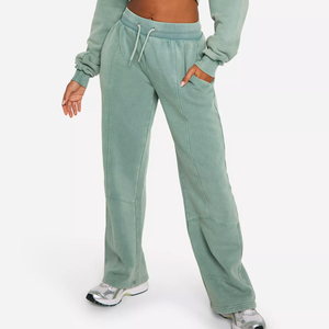 Women Cropped Hoodie and Wide Leg <b>Sweatpants</b> <b>Set</b> Two Piece Casual Athleisure Outfit - Product Image 3