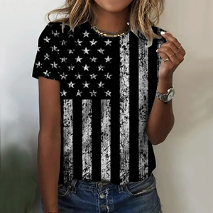 Camiseta transpirable de verano para mujer, camisetas informales de manga corta con estampado, camisetas para mujer, ropa suave y cómoda para el día a día - Product Image 4