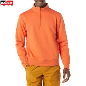 Sudadera de invierno para hombre con cremallera de un cuarto, jersey informal de manga larga, tejido de rizo ecológico, logotipo personalizado, top cálido - Product Image 1