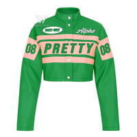 Alpha grec |   Kapa |   Vêtements de la sororité Alpha, veste de moto en simili cuir, veste courte de course, accessoires grecs