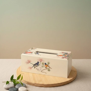 Boîte à mouchoirs en bois artisanale de luxe, impression artisanale, style bohème, écologique, par HF CRAFTS - Product Image 3
