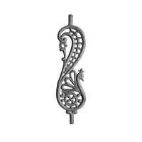 Balustre de balustrade en métal orné, décoratif, avec médaillon floral, pour escalier, garde-corps de balcon, villa de luxe