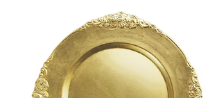 12" Electroplating Gold Vintage Charger <b>Plates</b> Wedding Dinner Set Under Pate <b>Decoration</b> Elegant Embossed Edge - Product Image 6