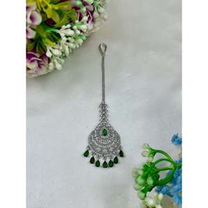 Indian Ethnic Artificial Jewellery Disha American Diamond Mang Tika - Product Image 1