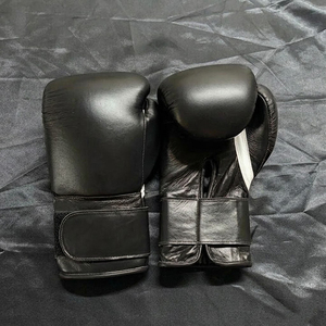 White Leather Boxing Gloves with <b>Velcro</b> Closure for Adults Training Gear - Product Image 2