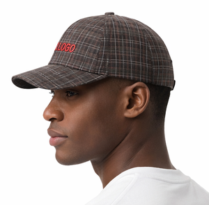 Gorra de Béisbol a Cuadros con Logotipo Personalizado, Gorra Bordada Estilo Dad Hat, Unisex, Diseño Vintage a Cuadros, Gorra Casual - Product Image 4