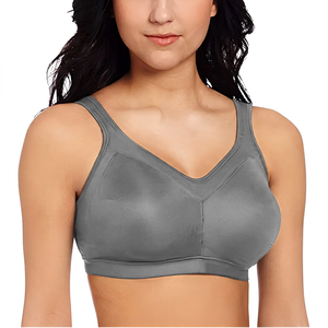 Soutien-gorge de sport noir pour femme avec design en V et bretelles larges pour la gym, le fitness, l'entraînement et la course à pied, toutes tailles - Product Image 6