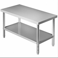 Table de travail en acier inoxydable de qualité supérieure, idéale pour cuisine, boulangerie et espace de travail industriel, disponible à prix abordable.