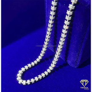 Collier ras du cou de luxe en argent sterling 925 avec chaîne cubaine sertie de diamants Moissanite pour la vente au détail internationale - Product Image 6