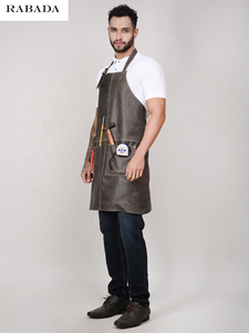 Rabada ผ้ากันเปื้อนแขนกุดหนังสีน้ำตาล LA9/ดำเป็นมิตรกับสิ่งแวดล้อมกันน้ำระบายอากาศได้อเนกประสงค์1-4กระเป๋า - Product Image 2