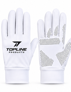 Gants de sport athlétiques unisexes blancs respirants Topline Products avec paume perforée pour la course à pied et la randonnée, gants OEM à marque privée - Product Image 1