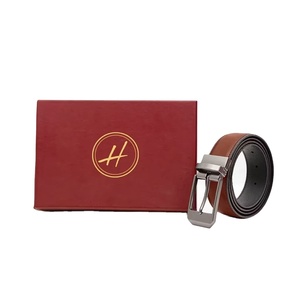 Ceinture pour homme en cuir synthétique réversible Ceinture Gavin avec boucle en alliage de zinc rotative Ceinture de taille 2 en 1 à double couleur - Product Image 2