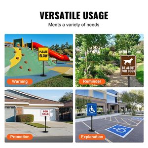 Portable 4 ft Cast Iron Sign <b>Post</b> with Heavy Duty Steel Hard Plastic Base and Wheel U-Channel Stand Traffic Sign <b>Holder</b> - Product Image 6