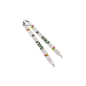 Custom golf-inspired beaded bag <b>straps</b> handmade premium quality and <b>adjustable</b> for a perfect designed with trendy golf motifs - Product Image 1